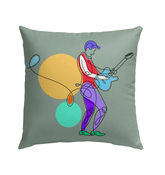 Guitar Line Art Outdoor Pillow - Beyond T-shirts